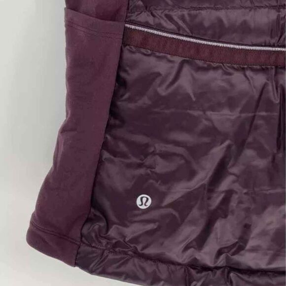 Lululemon Down For a Run Purple Puffer Vest - Size Women's Large Sz 10 - Picture 6 of 7